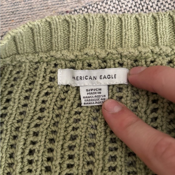 American Eagle Women’s S/P Green Knit Button Up Cardigan Sweater NWOT - Picture 7 of 12